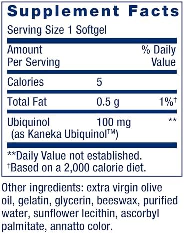 Life Extension Super Ubiquinol CoQ10 softgels capsule close up