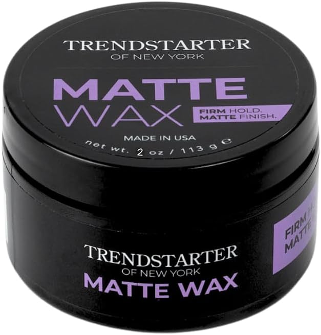 TRENDSTARTER firm hold matte wax pomade front view jar for men hair styling