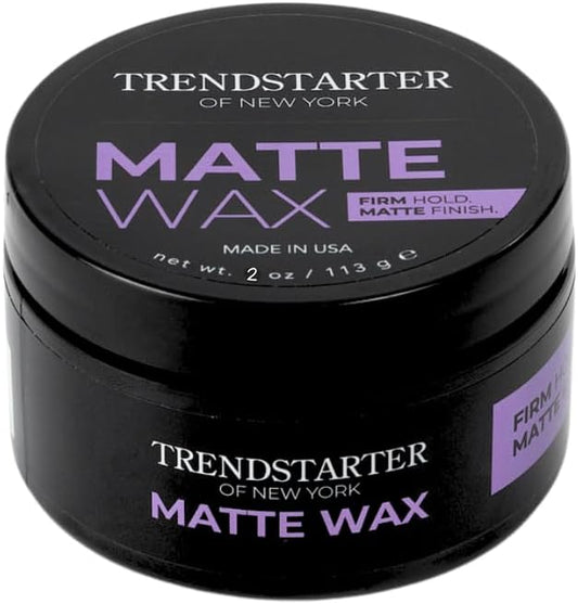 TRENDSTARTER firm hold matte wax pomade front view jar for men hair styling