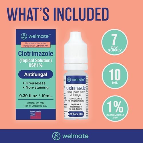 WELMATE imported USA antifungal skin solution bottle with clear application directions