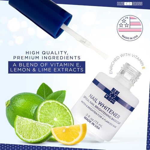 Blue Cross USA imported nail whitening basecoat applied on natural nails