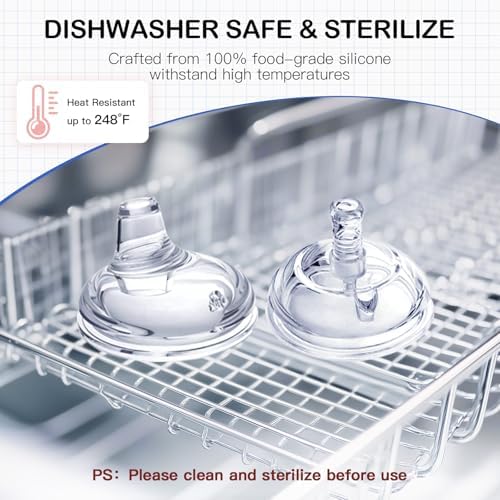 Soft silicone replacement spout kit compatible with comotomo wide neck bottles