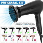 Black curly hair diffuser tool displaying heat resistant materials