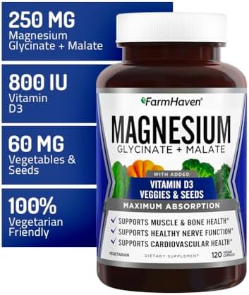 FarmHaven chelated magnesium capsules for muscle bone and sleep support