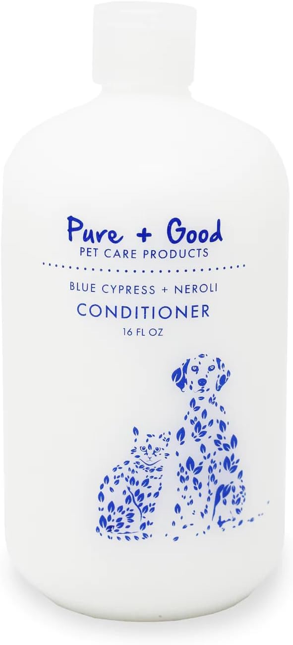 Pure and Good premium pet conditioner back label with directions