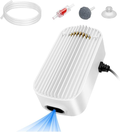 Quiet Aquarium Air Pump 3W Fish Tank Oxygen Aerator Pump with Air Stone Airline Tubing Check Valve Aquarium Bubbler for 3-20 Gallon Fish Tanks - Image 9