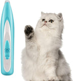 Victoryy handheld cordless pet shaver being used to trim hair on a cat's paw