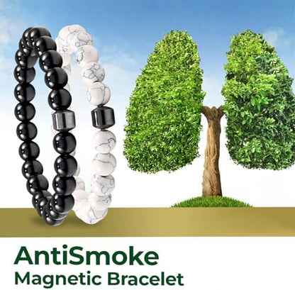 ZVLZVL magnetic habit building bracelet showing natural stone texture.