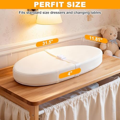 High density foam diaper changing cushion with non slip bottom grip texture