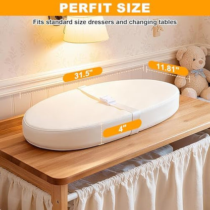 High density foam diaper changing cushion with non slip bottom grip texture