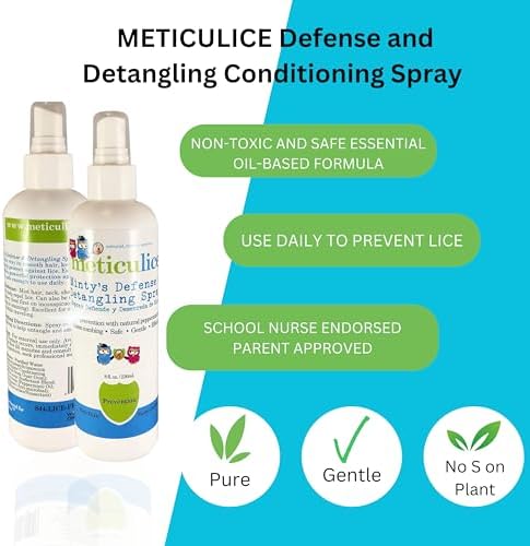 Meticulice 8 ounce peppermint oil lice prevention spray for kids