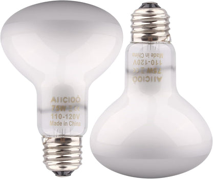 Aiicioo Reptile Basking Light Bulb - 100W Reptile Heat Lamp 2 Pack UVA Daylight Amphibians Basking Bulb for Bearded Dragon Turtle Hermit Crab Gecko Lizard Daylight - Image 10