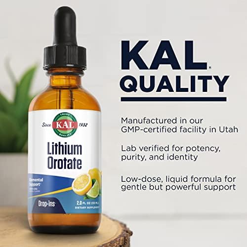 KAL low dose lithium trace mineral liquid dropper bottle for mood balance