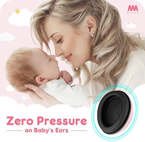 Mumba baby earmuffs in a portable, travel-ready position