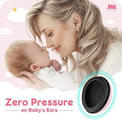 Mumba baby earmuffs in a portable, travel-ready position