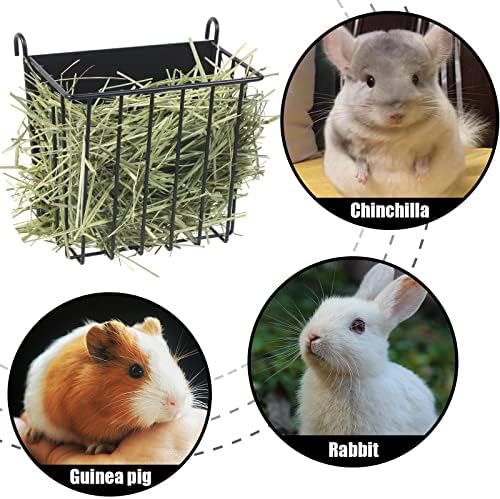 2PCS Rabbit Hay Feeder Guinea Pig Hay Feeder with Heavy-Duty Metal Frame Rabbit Hay Holder for Cage - Bunny Hay Feeder,for Rabbits Guinea Pigs Bunny Chinchillas - Image 4