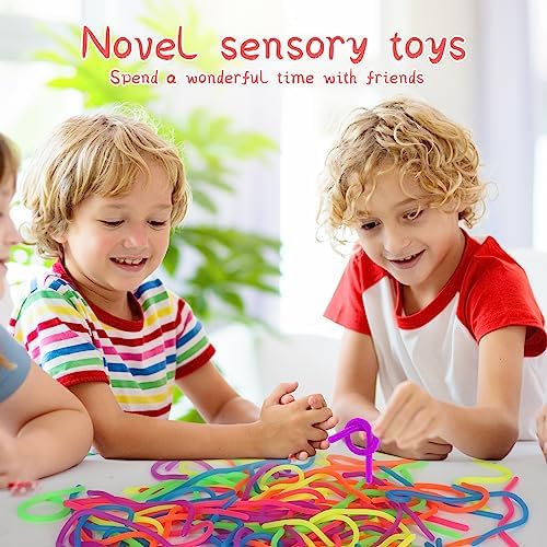 Demonstration of stretching a sensory noodle string to full length