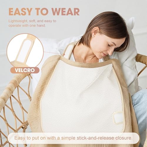 Side view showing dual layer privacy design of nursing cover