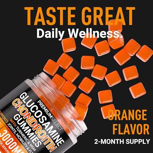 Glucosamine Chondroitin Gummies for Joint Support – 120 Glucosamine Gummies Extra Strength 3000mg with MSM, Turmeric, Calcium, Vitamin D3 – Sugar Free Vegan Adults Supplement – Flexibility & Mobility - Image 6