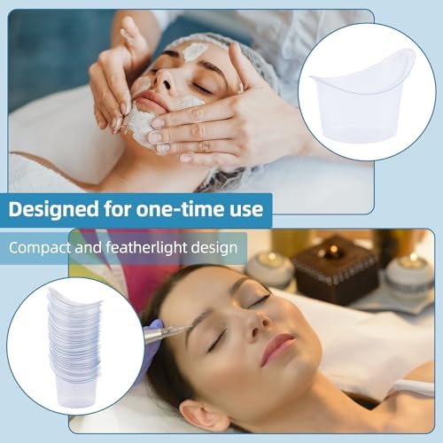 Notoke eye wash cups being used to clean makeup and dust particles.