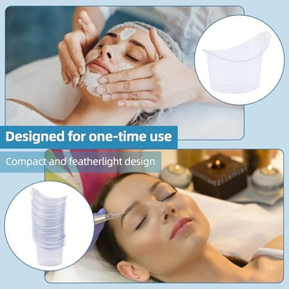 Notoke eye wash cups being used to clean makeup and dust particles.