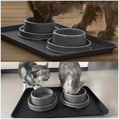 PetLike pet food mat containing water bowl spills