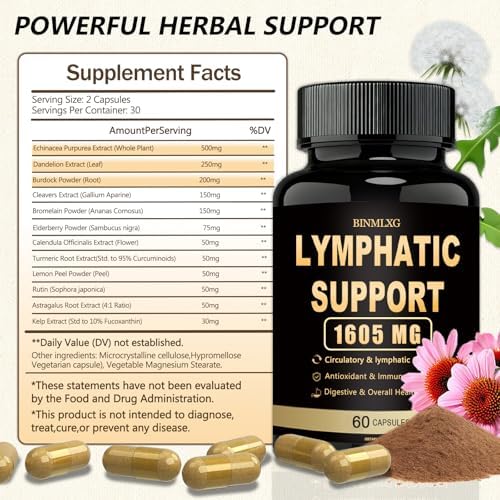 Authentic USA imported lymphatic support capsules bottle
