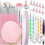 Fandamei nail design tools kit front view with brushes and palette