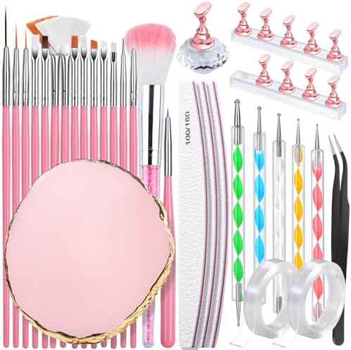 Fandamei nail design tools kit front view with brushes and palette