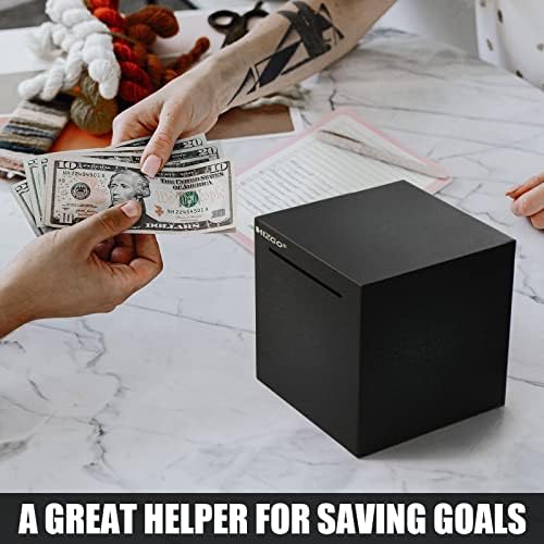 Hizgo unbreakable piggy bank for adults showing premium laser welded seams