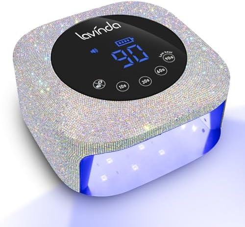 Lavinda nail lamp with LCD display screen and timer buttons