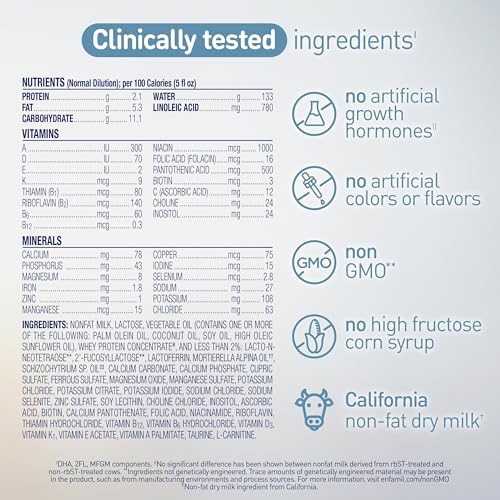 Side view of Enfamil Optimum formula highlighting ingredients