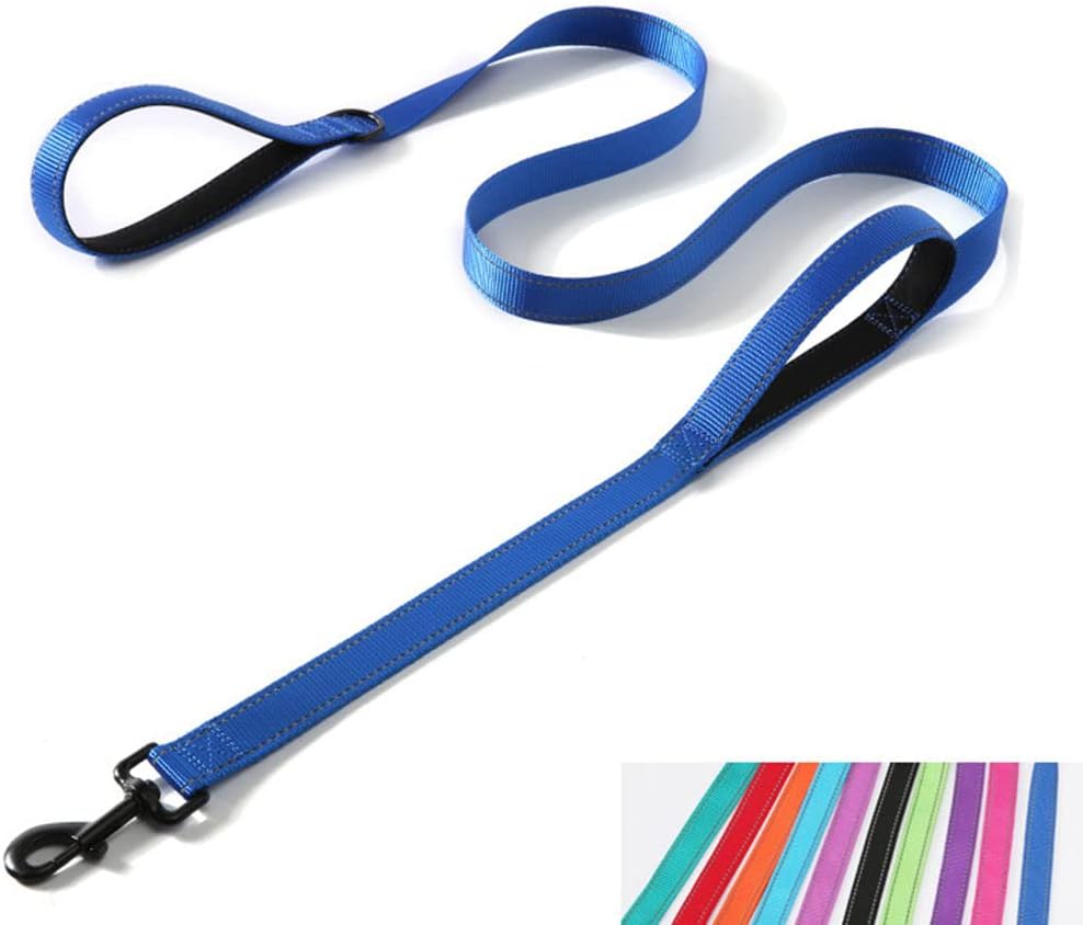 Reflective Nylon Dog Leash Heavy Duty, Two Handles with Padded for Extra Control Outside Durable Training Lead for Small Medium Large Breed Pet Dogs, 6ft Long 1-inch Width, Pink - Image 11