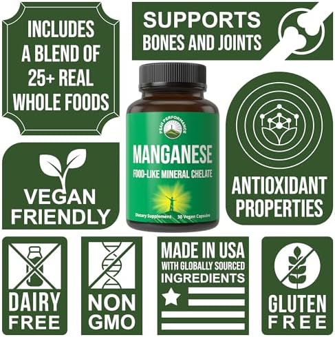 Peak Performance Manganese vegan capsules packaging