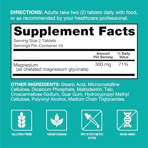 Qunol chelated magnesium supplement packaging side showing high absorption facts