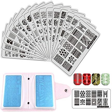 FingerAngel 21 Piece Nail Stamping Kit with storage case
