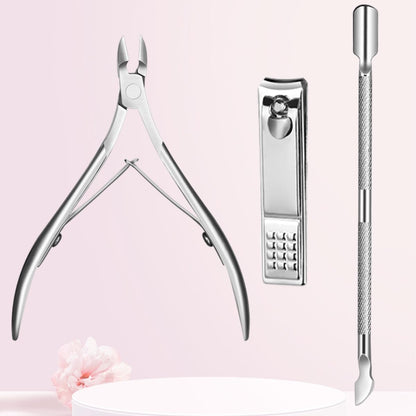 JKN Art 3 pieces cuticle trimmer and pusher set front view
