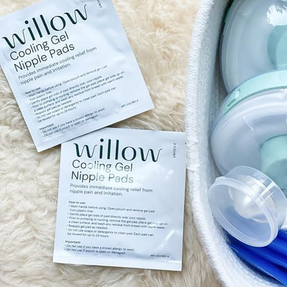 Close up of Willow hydrogel nipple pads for sore relief