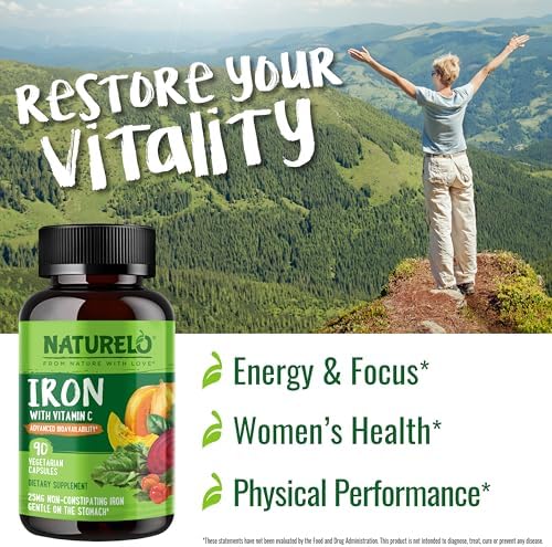 NATURELO premium vegetarian capsules with organic acerola cherry vitamin C for advanced bioavailability
