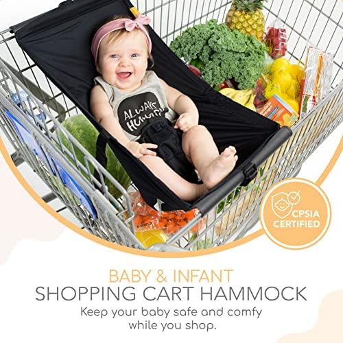 Infant carrier hammock for grocery carts supporting an infant car seat securely