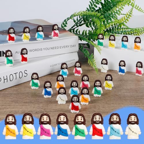 Assorted multicolor tiny christ toys arranged neatly to demonstrate the individual color variety and design shapes.