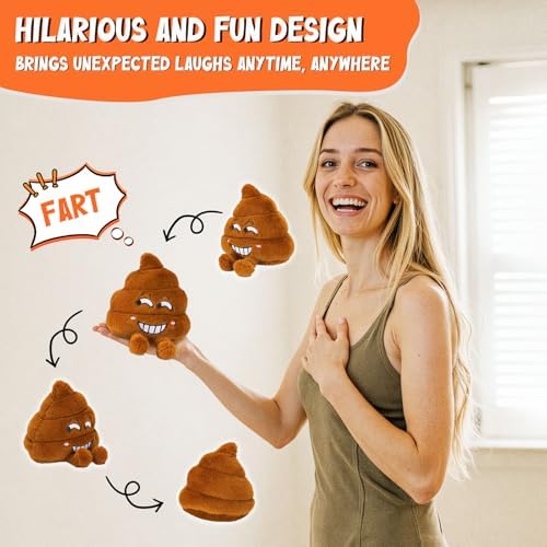 Durable brown novelty plush toy being squeezed for sound effects