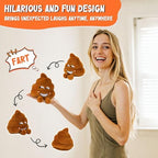 Durable brown novelty plush toy being squeezed for sound effects