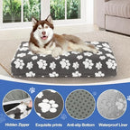 Balapet replacement pet bed case highlighting the dual sided reversible pattern and soft cotton fleece material.