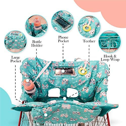 Yasmin Box hygienic grocery cart cushion for boys and girls showing full coverage protection.