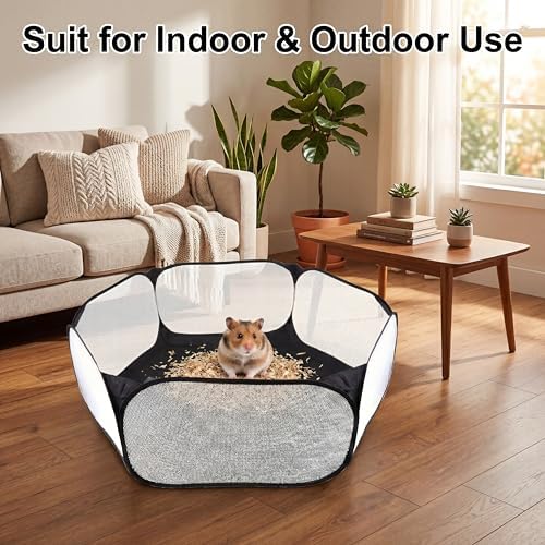 Small Animals Playpen, Portable Pop-up Open Interactive Pet Tent, Indoor Outdoor Fence for Rabbits, Guinea Pig, Hamster, Chinchillas, Kittens, Puppies - Image 6
