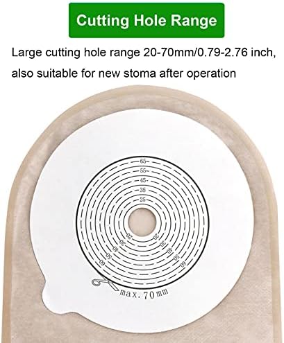 GEYIWSSXY medical hydrocolloid ostomy pouch showing the protective release liner and leak proof base plate