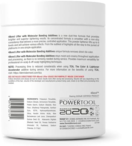 4BOND 9 levels of lift blue based hair bleaching powder packaging detail.