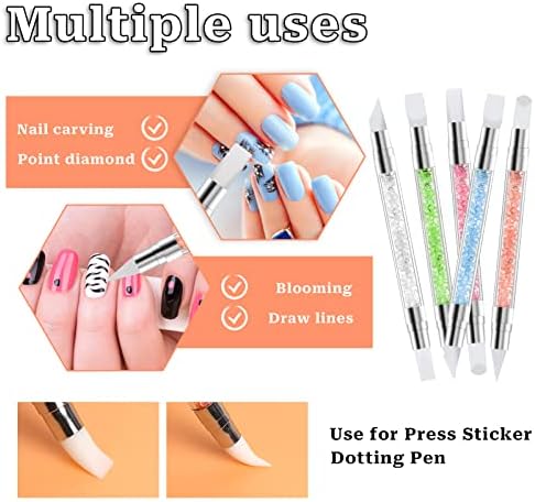 Rhinestone filled handles of Ekinsu nail art sculpture pens