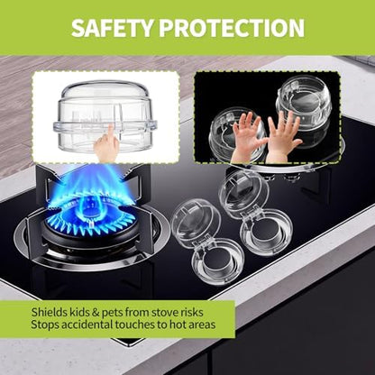 Heat-resistant child proof stove knob lock close up